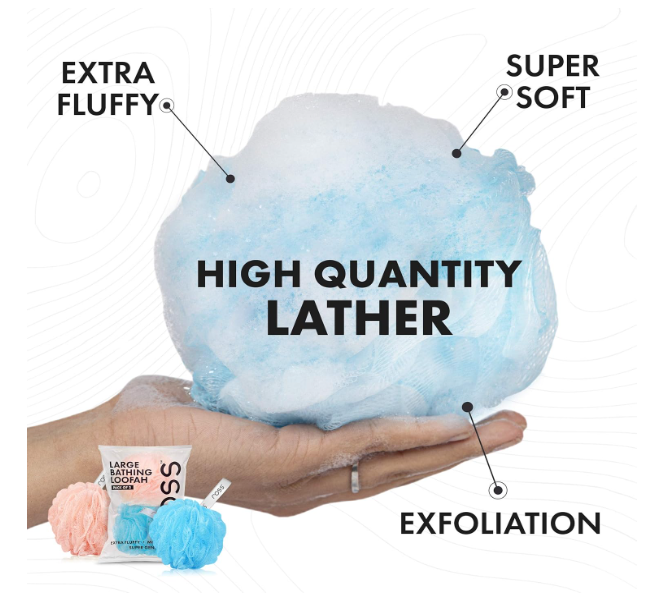 Bath Loofah – Gentle Body Scrubber for Men & Women | Mini Bubble