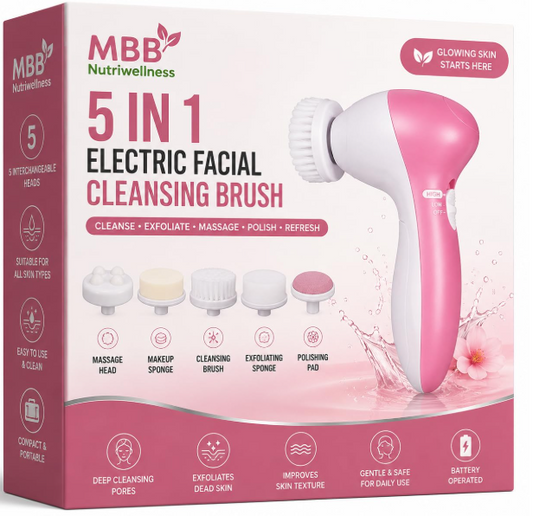 Facial Massager – 5-in-1 Body Cleanser & Exfoliator | VelvaBloom
