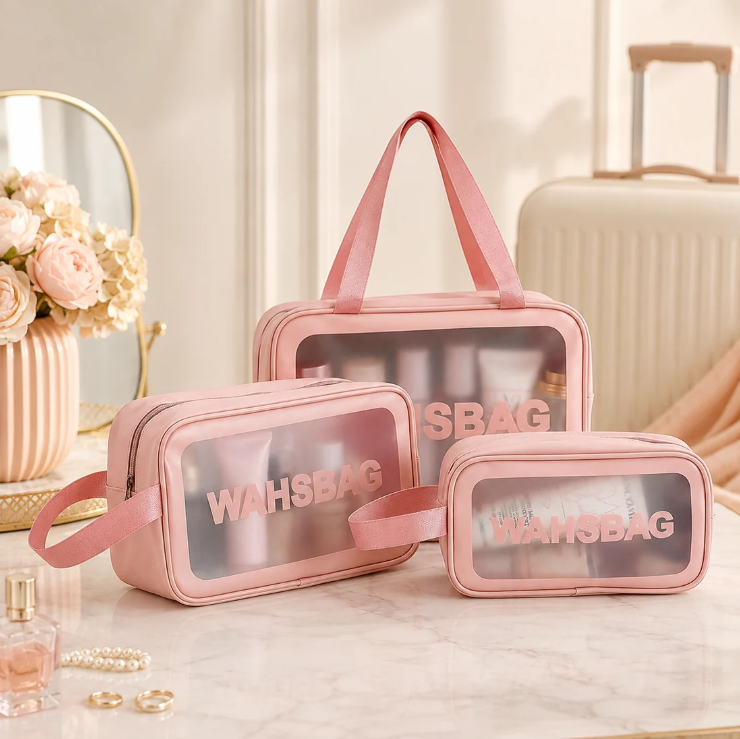 Cosmetic Pouch Set – Waterproof Travel Makeup Bags (Set of 3)