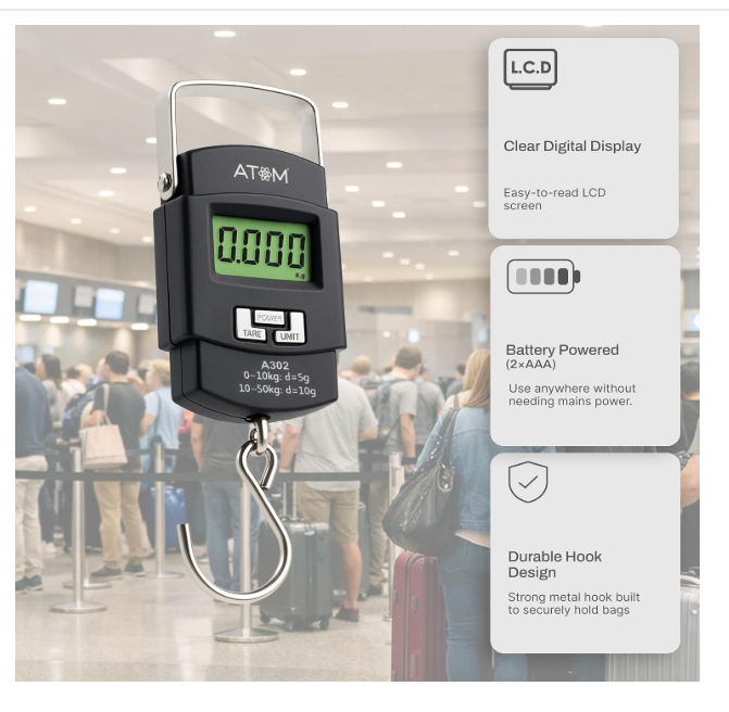 Destinio Premium Hanging Weight Machine – 50kg Digital Luggage Scale