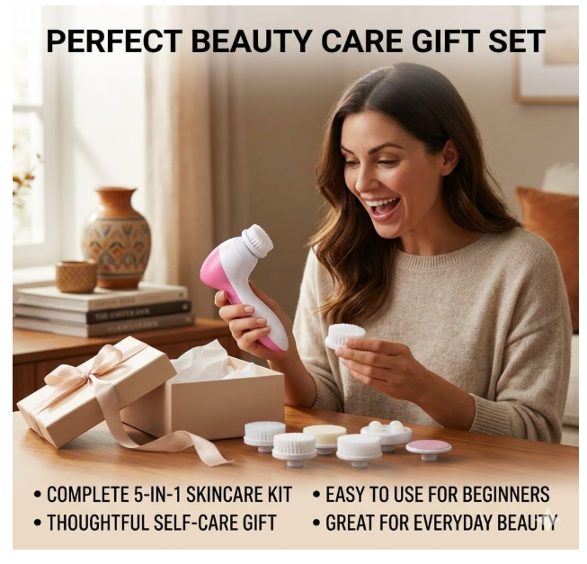 Facial Massager – 5-in-1 Body Cleanser & Exfoliator | VelvaBloom