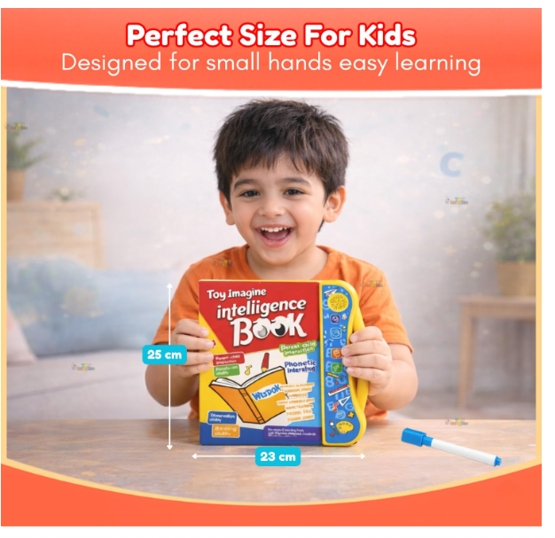 Toy Imagine Interactive Sound Book for Kids with Marker – Alphabets, Numbers, Shapes & Phonics