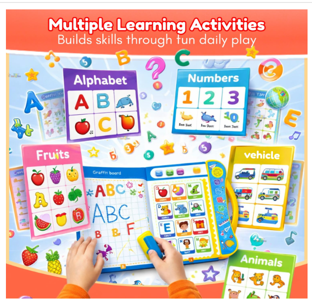 Toy Imagine Interactive Sound Book for Kids with Marker – Alphabets, Numbers, Shapes & Phonics