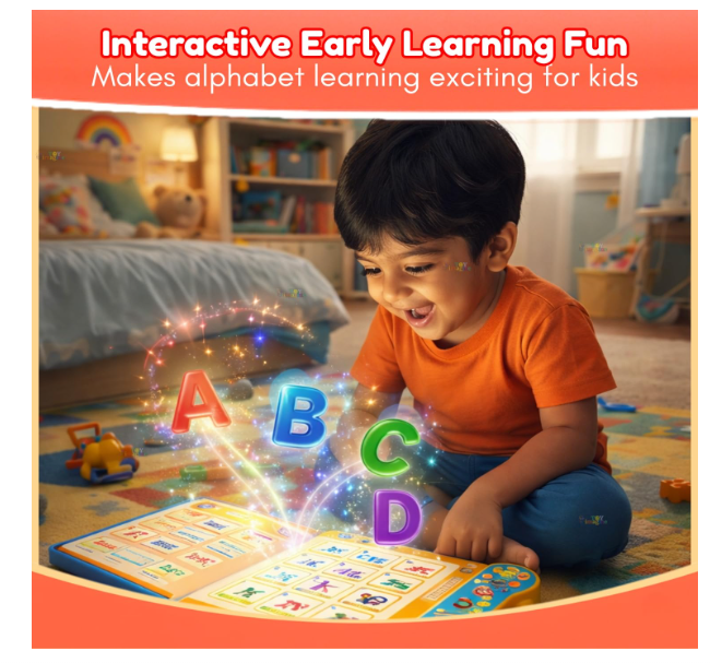 Toy Imagine Interactive Sound Book for Kids with Marker – Alphabets, Numbers, Shapes & Phonics