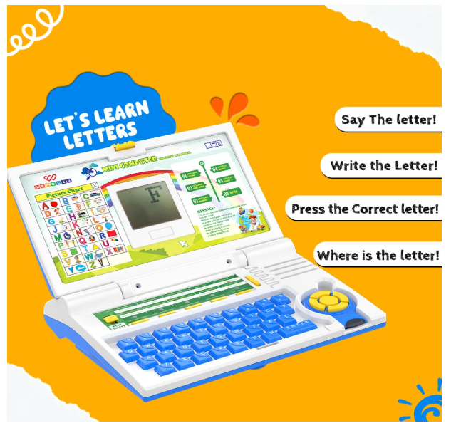 Wembley Educational Kids Laptop Learning Toy – Alphabet, Words, Maths, Music & Games