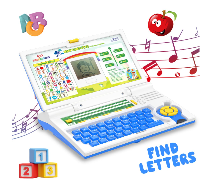 Wembley Educational Kids Laptop Learning Toy – Alphabet, Words, Maths, Music & Games